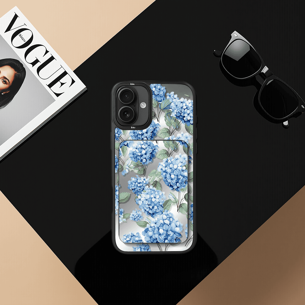 Zestaw IBIZU do iPhone 17 etui i powerbank, Relief Garden, Szafirowa hortensja (2)