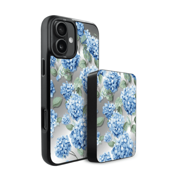 Zestaw IBIZU do iPhone 17 etui i powerbank, Relief Garden, Szafirowa hortensja (3)