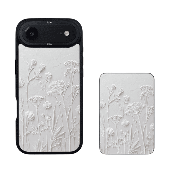 Zestaw IBIZU do iPhone Air etui i powerbank, Relief Garden, Suszone kwiaty polne (1)
