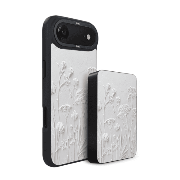 Zestaw IBIZU do iPhone Air: etui i powerbank, Relief Garden, Suszone kwiaty polne