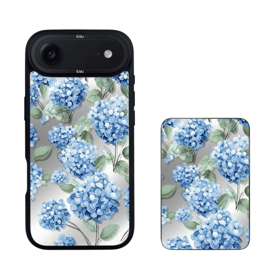Zestaw IBIZU do iPhone Air etui i powerbank, Relief Garden, Szafirowa hortensja (2)