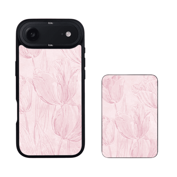 Zestaw IBIZU do iPhone Air etui i powerbank, Relief Garden, Tulipanowy fresk (2)