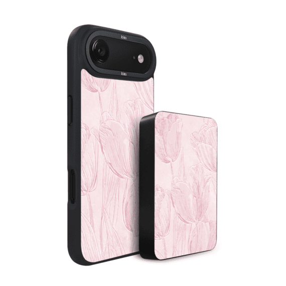 Zestaw IBIZU do iPhone Air etui i powerbank, Relief Garden, Tulipanowy fresk (4)