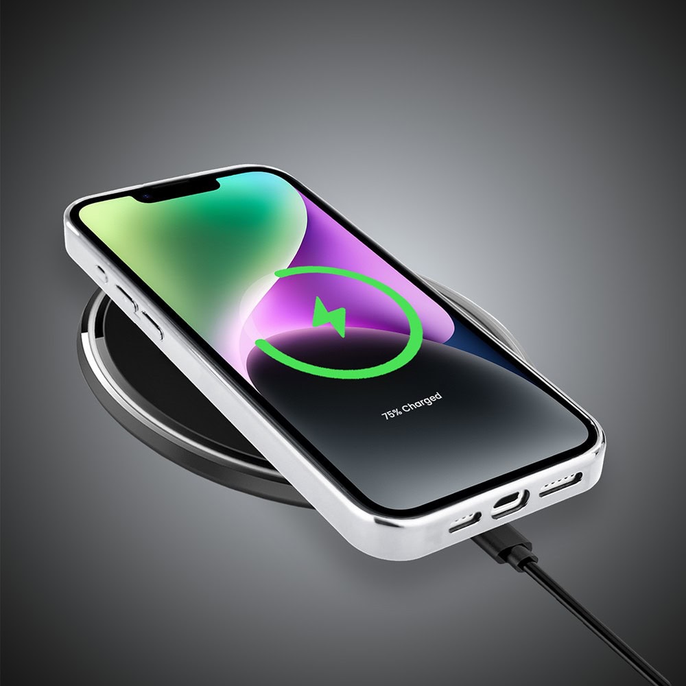 Etui do iPhone 14, Elite Glass, szklany tył, Nocturne, Kości do gry, srebrne (6)
