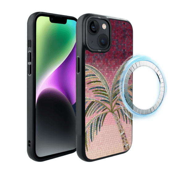 Etui do iPhone 14 IBIZU DropGuard Matt z MagSafe, RIVIERA, Modern Classics, Kalabryjska Palma (3)