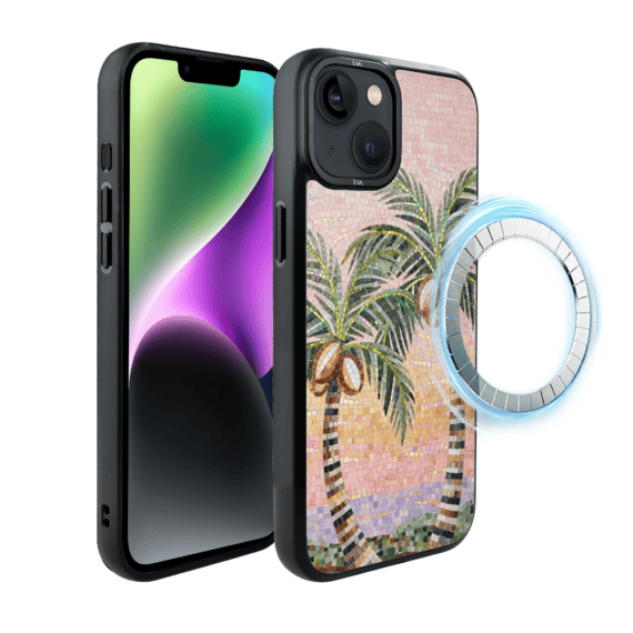 Etui do iPhone 14 IBIZU DropGuard Matt z MagSafe, RIVIERA, Modern Classics, Sycylijska palma (2)
