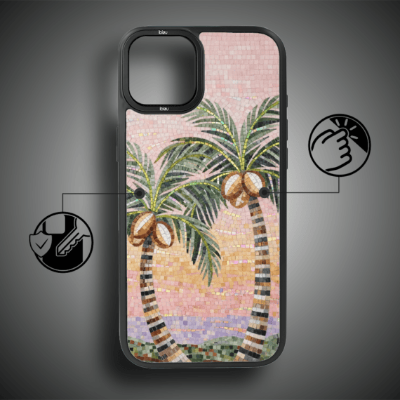 Etui do iPhone 14 IBIZU DropGuard Matt z MagSafe, RIVIERA, Modern Classics, Sycylijska palma (3)