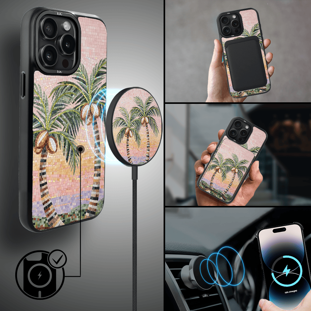 Etui do iPhone 14 Pro Max IBIZU DropGuard Matt z MagSafe, RIVIERA, Modern Classics, Sycylijska palma (6)