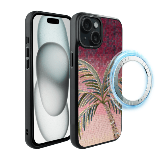 Etui do iPhone 15 IBIZU DropGuard Matt z MagSafe, RIVIERA, Modern Classics, Kalabryjska Palma (1)