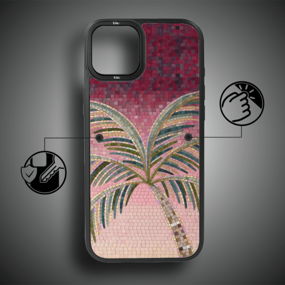 Etui do iPhone 15 IBIZU DropGuard Matt z MagSafe, RIVIERA, Modern Classics, Kalabryjska Palma (2)