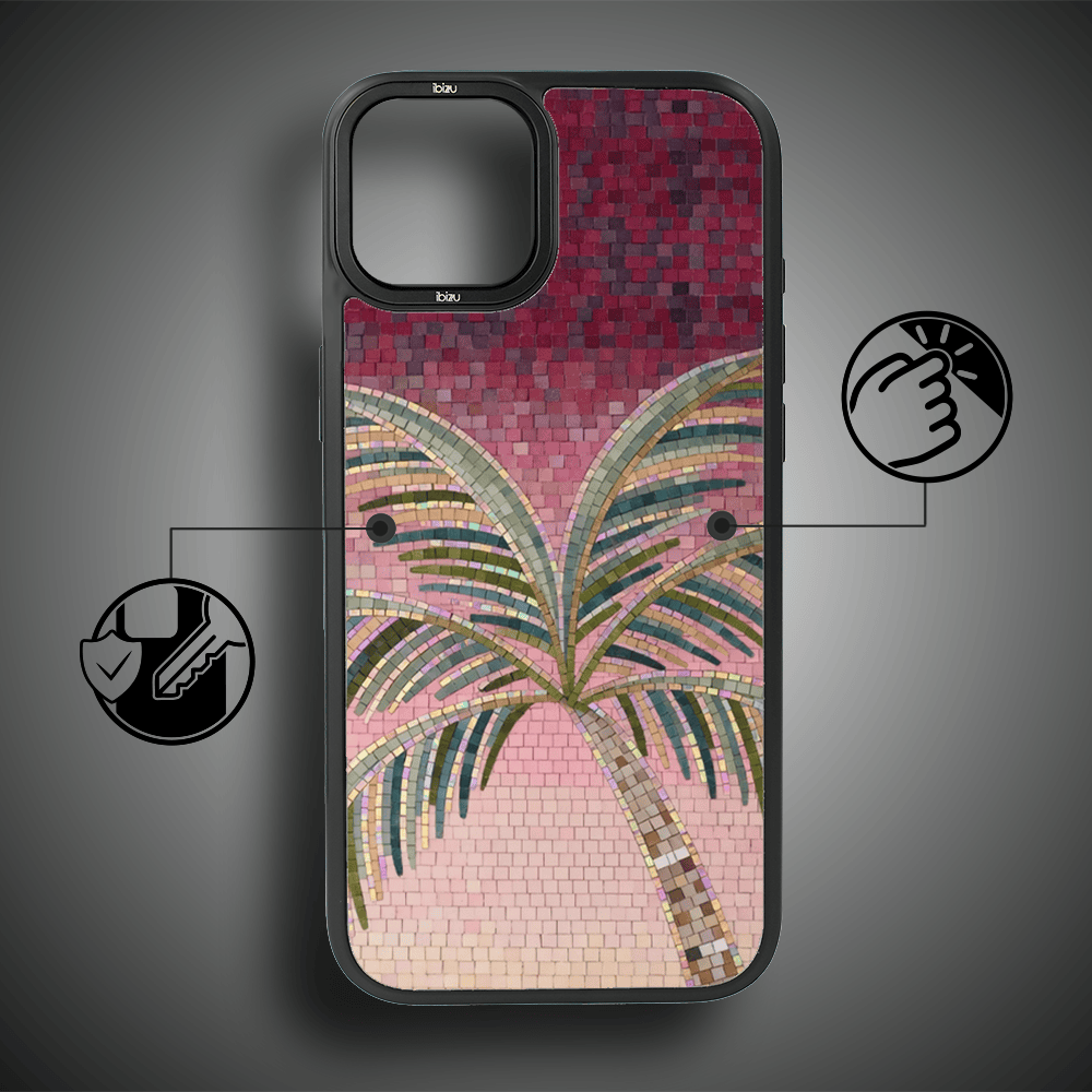 Etui do iPhone 15 IBIZU DropGuard Matt z MagSafe, RIVIERA, Modern Classics, Kalabryjska Palma (2)