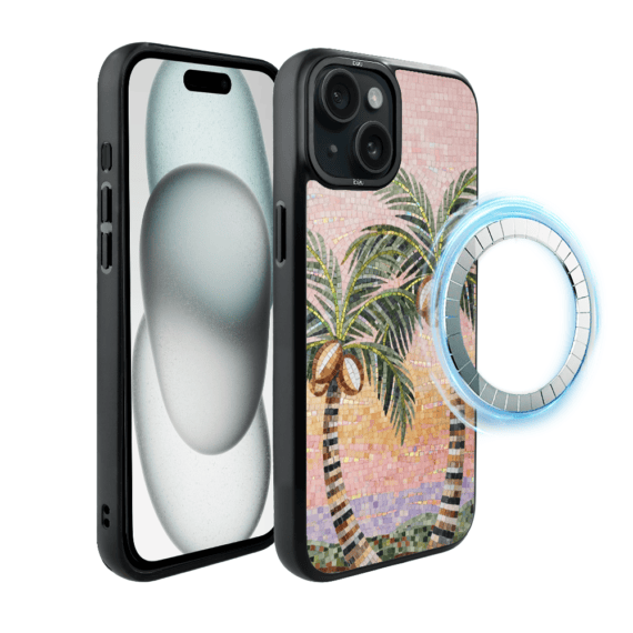 Etui do iPhone 15 IBIZU DropGuard Matt z MagSafe, RIVIERA, Modern Classics, Sycylijska palma (2)