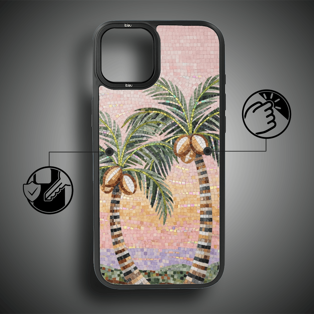 Etui do iPhone 15 IBIZU DropGuard Matt z MagSafe, RIVIERA, Modern Classics, Sycylijska palma (3)