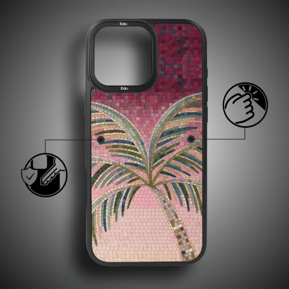Etui do iPhone 15 Pro Max IBIZU DropGuard Matt z MagSafe, RIVIERA, Modern Classics, Kalabryjska Palma (3)