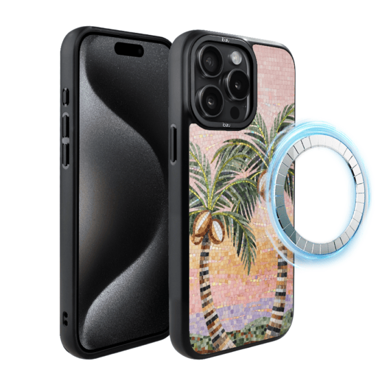 Etui do iPhone 15 Pro Max IBIZU DropGuard Matt z MagSafe, RIVIERA, Modern Classics, Sycylijska palma (2)