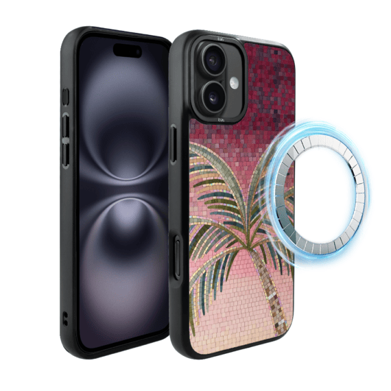 Etui do iPhone 16 IBIZU DropGuard Matt z MagSafe, RIVIERA, Modern Classics, Kalabryjska Palma (2)