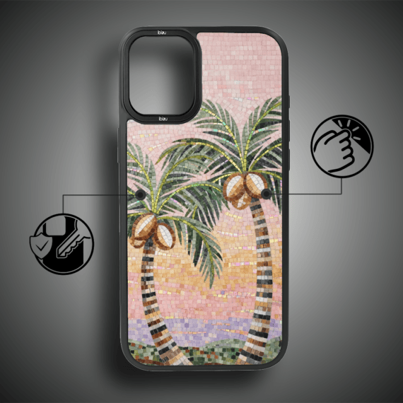 Etui do iPhone 16 IBIZU DropGuard Matt z MagSafe, RIVIERA, Modern Classics, Sycylijska palma (4)