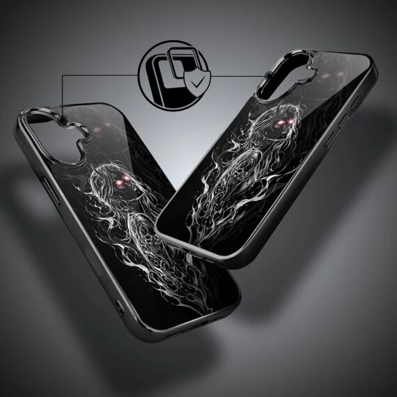 Etui do iPhone 16 Plus , Elite Glass z MagSafe, szklany tył, Nocturne, Lilith, czarne (2)
