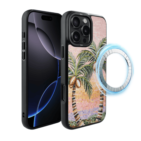 Etui do iPhone 16 Pro IBIZU DropGuard Matt z MagSafe, RIVIERA, Modern Classics, Sycylijska palma
