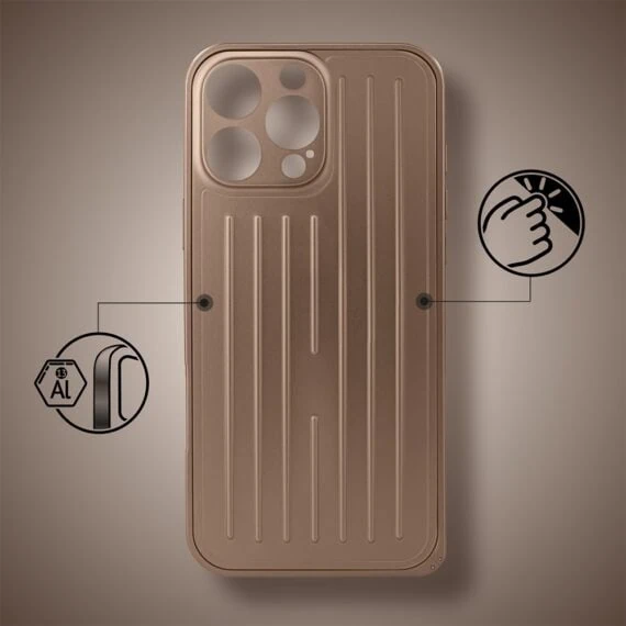 Etui do iPhone 16 Pro Max Metal Supreme, metalowa ramka i tył, pustynne (2)