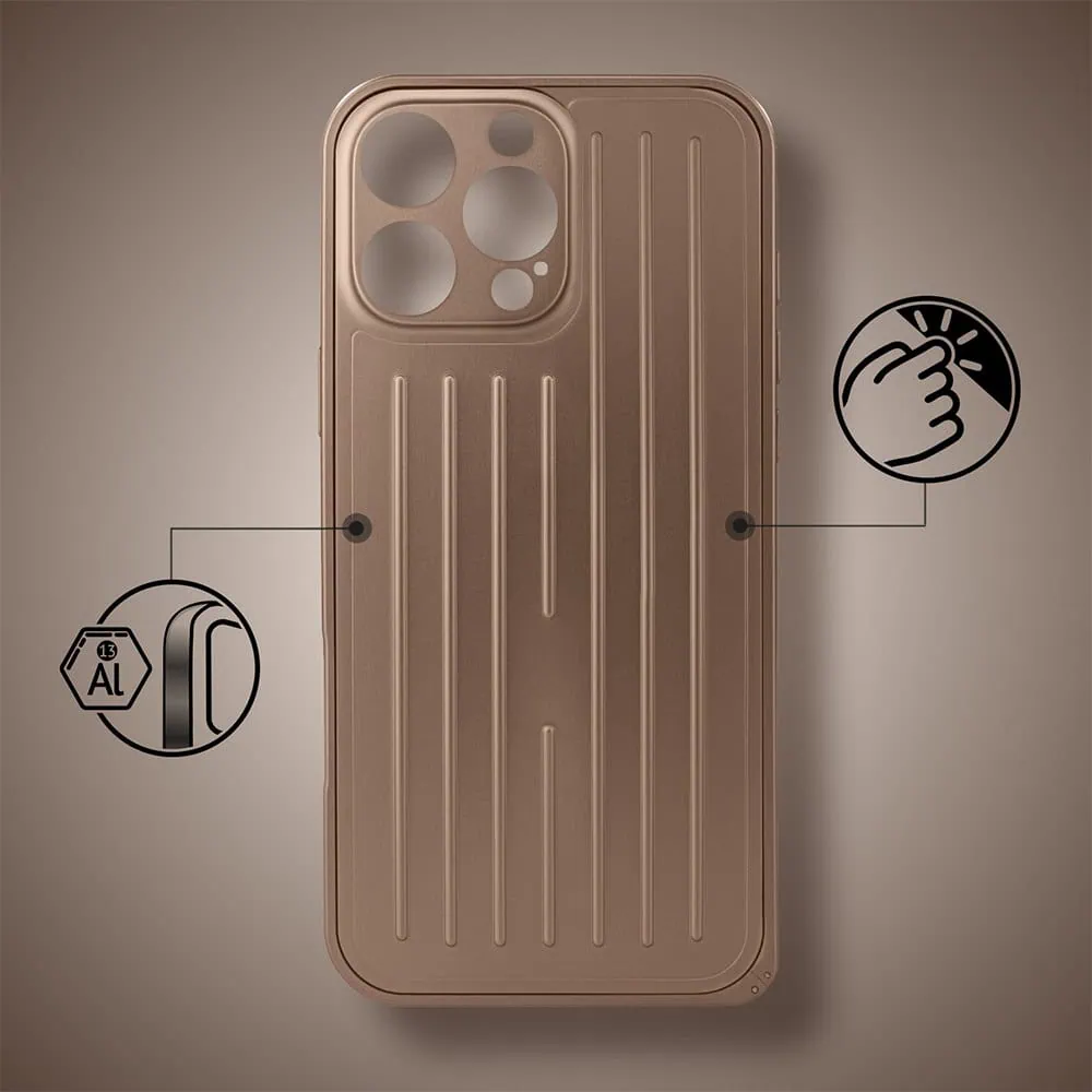 Etui do iPhone 16 Pro Max Metal Supreme, metalowa ramka i tył, pustynne (2)