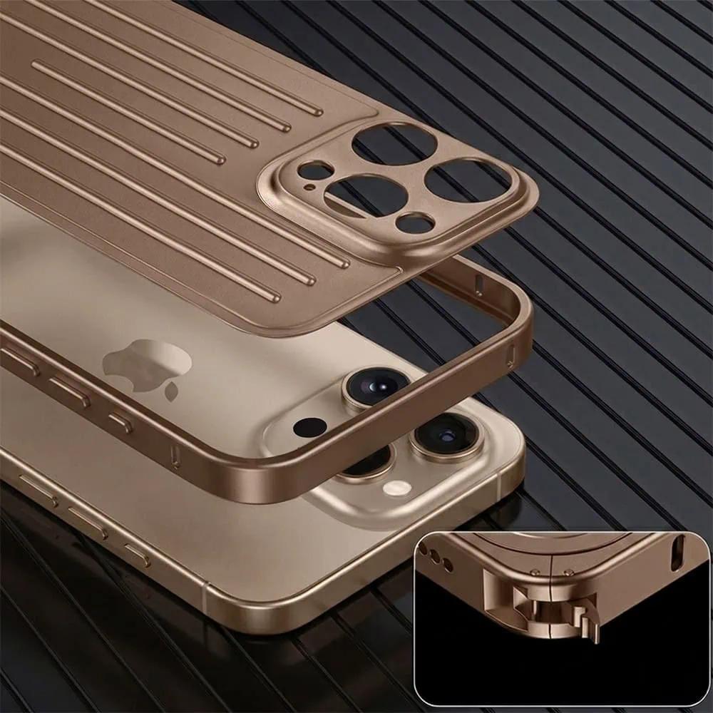 Etui do iPhone 16 Pro Max Metal Supreme, metalowa ramka i tył, pustynne (7)