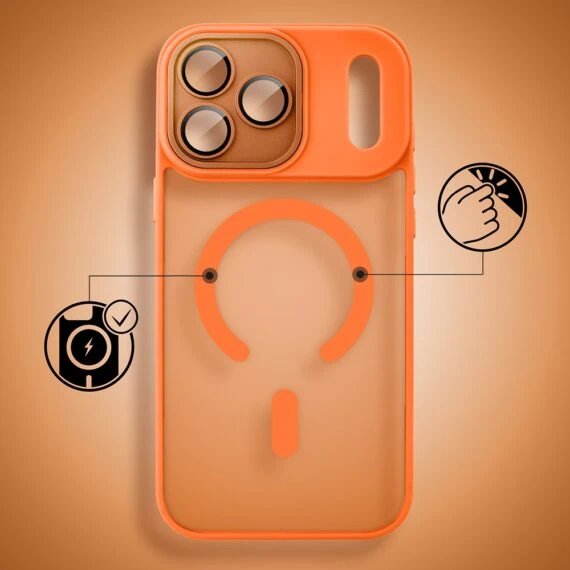 Etui do iPhone 17 Pro Color Flush z Magsafe, z osłoną aparatu, pomarańczowe (7)