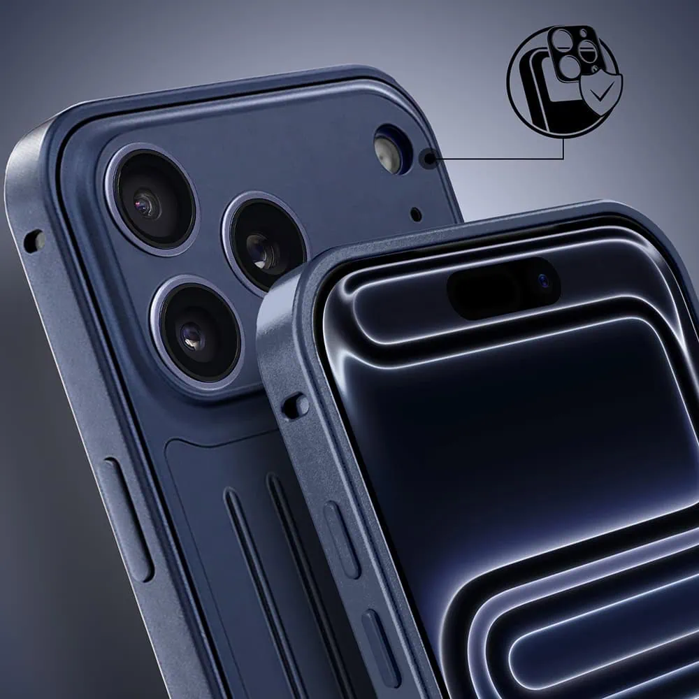 Etui do iPhone 17 Pro Max Metal Supreme, metalowa ramka i tył, granatowe (5)