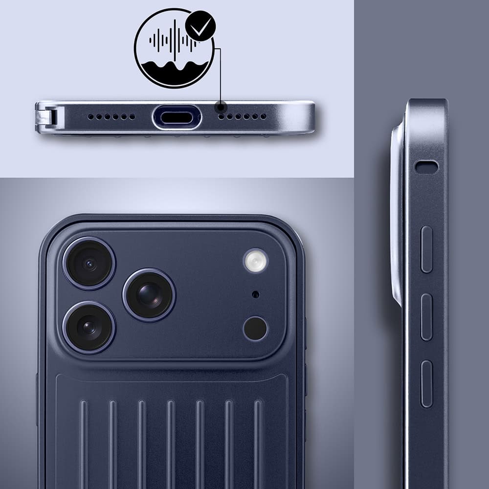 Etui do iPhone 17 Pro Max Metal Supreme, metalowa ramka i tył, granatowe (6)