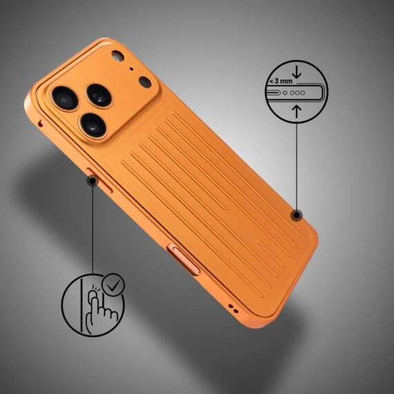 Etui do iPhone 17 Pro Max metalowe, pomarańczowe5