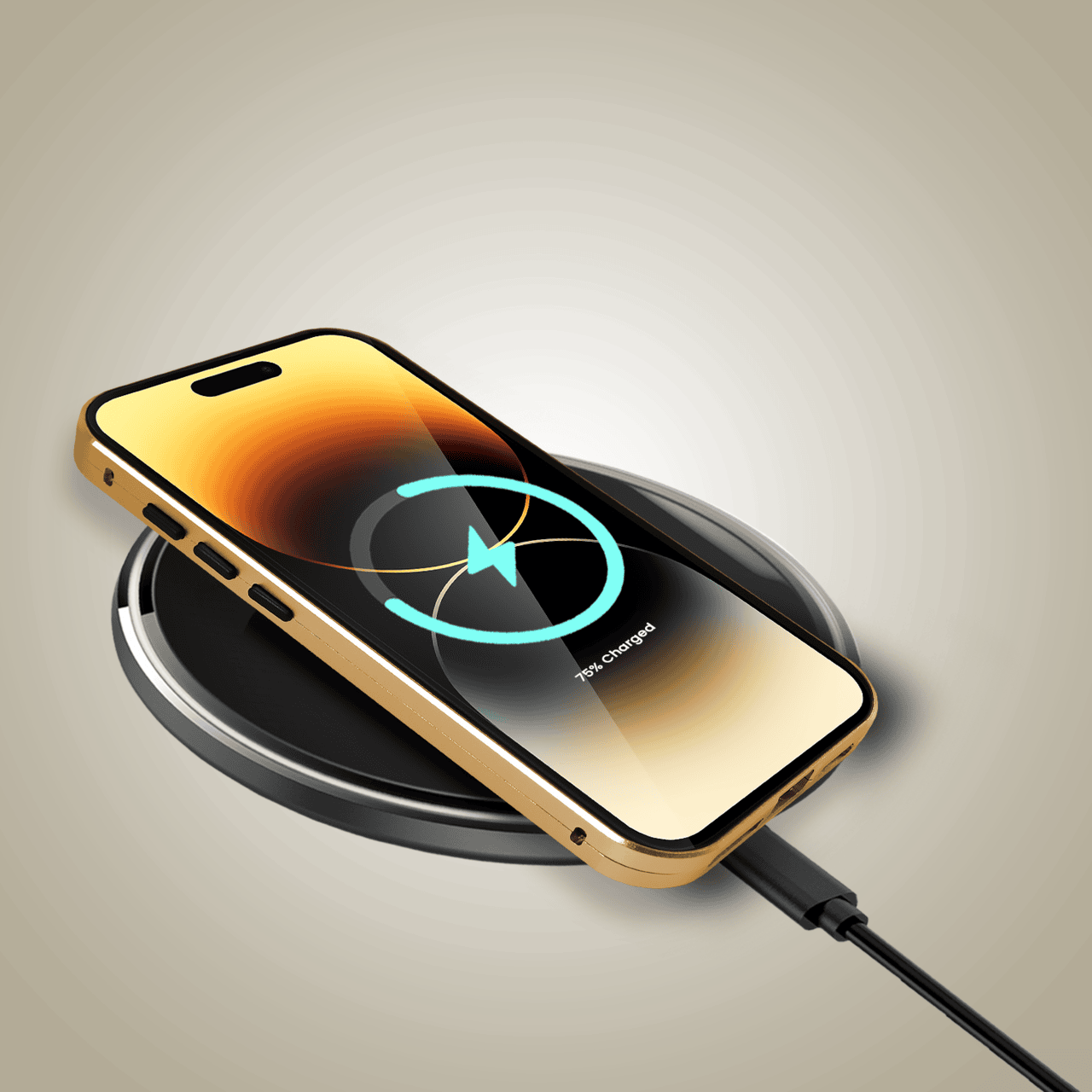 Obudowa do iPhone 14 Pro, podwójna szyba i aluminium 360° przód + tył magnetyczna, z osłoną aparatu, złota7