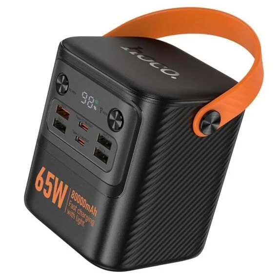 Power Bank 80000mAh z uchwytem, duża pojemność, cyfrowy wyświetlacz, lampa LED, złącza USBUSB typ C (1)