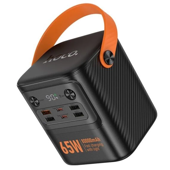 Power Bank 80000mAh z uchwytem, duża pojemność, cyfrowy wyświetlacz, lampa LED, złącza USBUSB typ C (3)