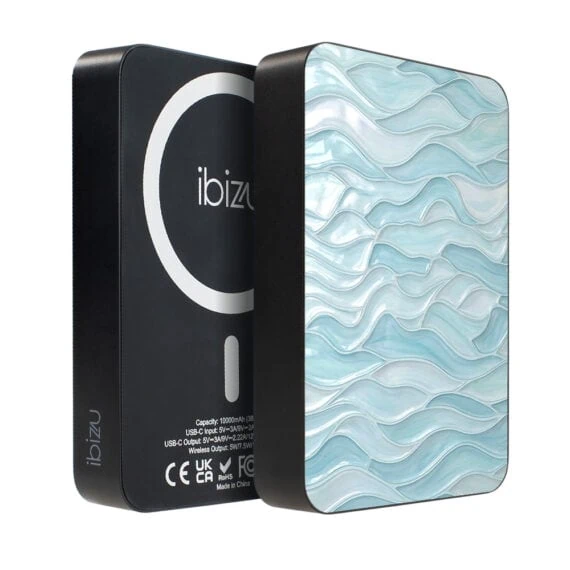 Powerbank IBIZU MagPower 10k do iPhone z MagSafe, solidny, aluminiowy, 10 000 mAh, Błękitne Fale (7)