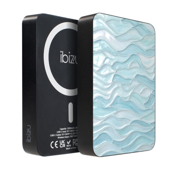 Powerbank IBIZU MagPower 10k do iPhone z MagSafe, solidny, aluminiowy, 10 000 mAh, Błękitne Fale (7)