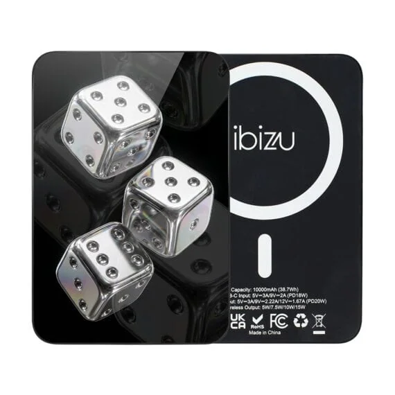 Powerbank IBIZU MagPower 10k do iPhone z MagSafe, solidny, aluminiowy, 10 000 mAh, Kości do gry (3)