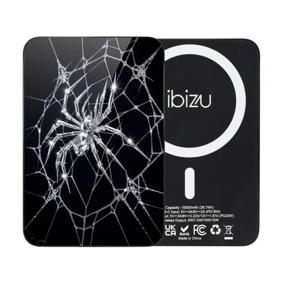 Powerbank IBIZU MagPower 10k do iPhone z MagSafe, solidny, aluminiowy, 10 000 mAh, Kryształowy pająk (2)