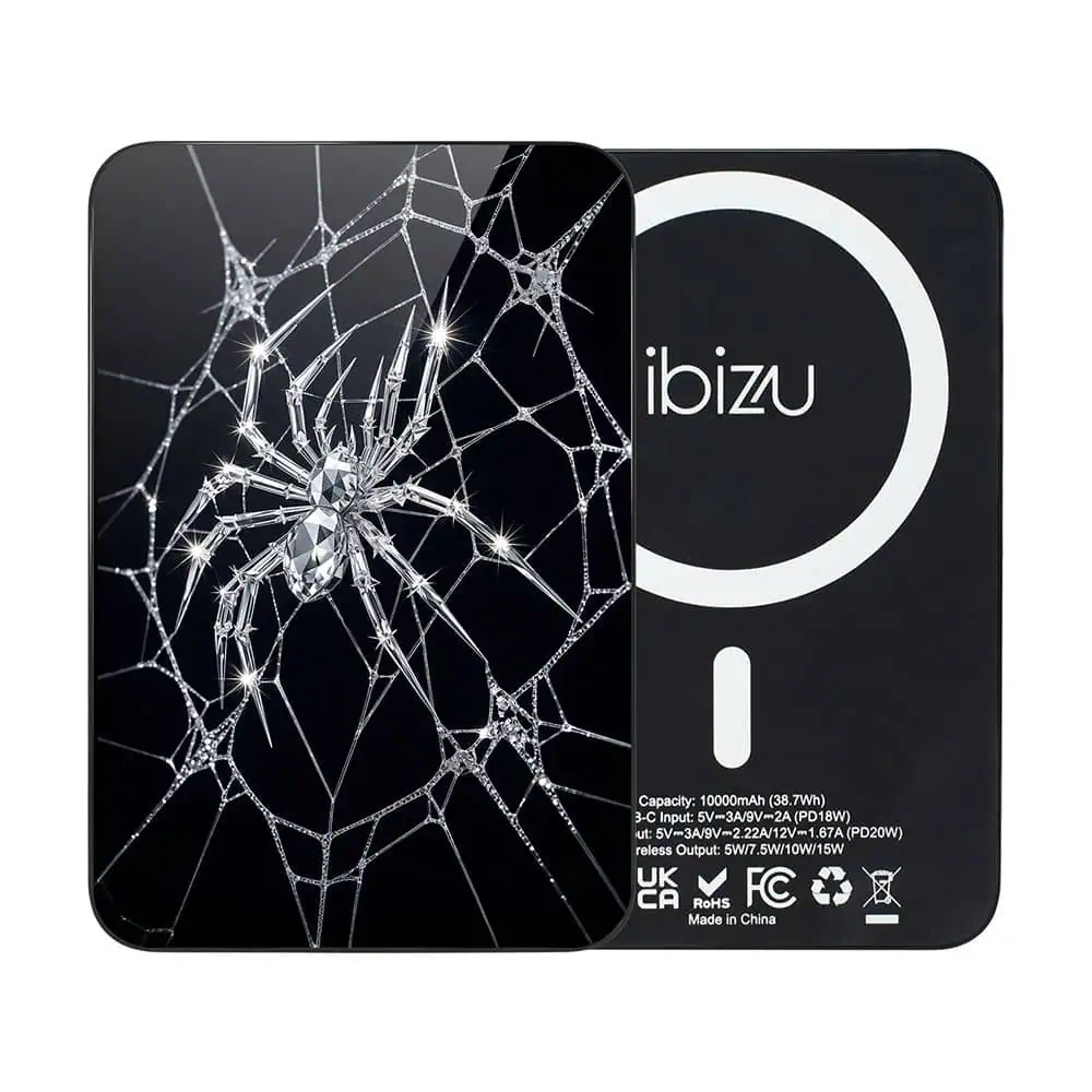 Powerbank IBIZU MagPower 10k do iPhone z MagSafe, solidny, aluminiowy, 10 000 mAh, Kryształowy pająk (2)