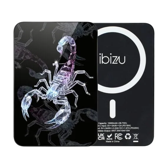 Powerbank IBIZU MagPower 10k do iPhone z MagSafe, solidny, aluminiowy, 10 000 mAh, Kryształowy skorpion (4)