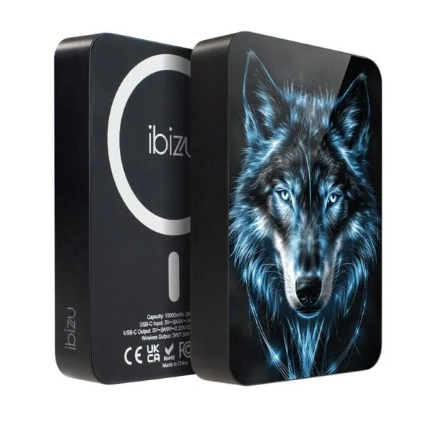 Powerbank IBIZU MagPower 10k do iPhone z MagSafe, solidny, aluminiowy, 10 000 mAh, Lodowy Wilk (2)
