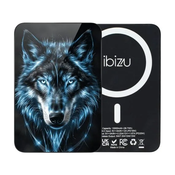 Powerbank IBIZU MagPower 10k do iPhone z MagSafe, solidny, aluminiowy, 10 000 mAh, Lodowy Wilk (3)