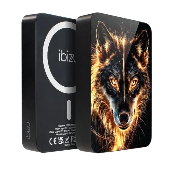 Powerbank IBIZU MagPower 10k do iPhone z MagSafe, solidny, aluminiowy, 10 000 mAh, Ognisty Wilk (2)