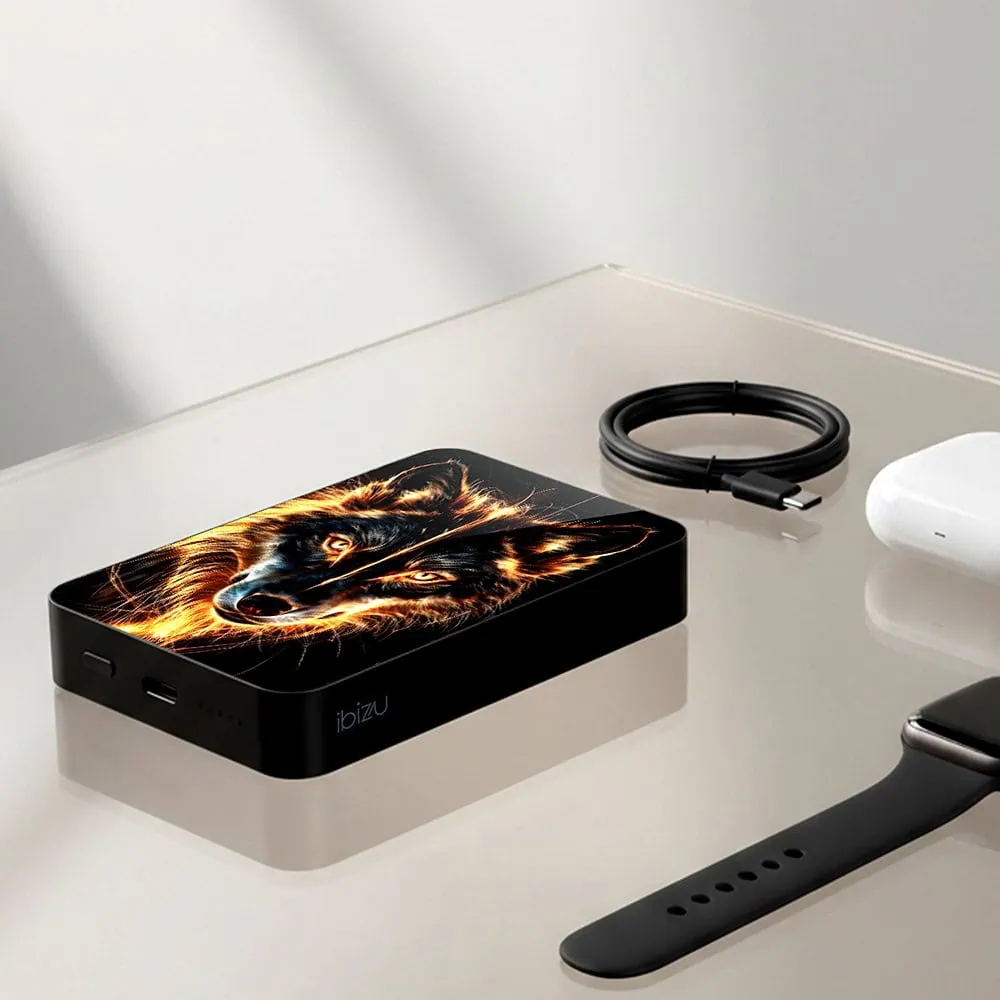 Powerbank IBIZU MagPower 10k do iPhone z MagSafe, solidny, aluminiowy, 10 000 mAh, Ognisty Wilk (9)