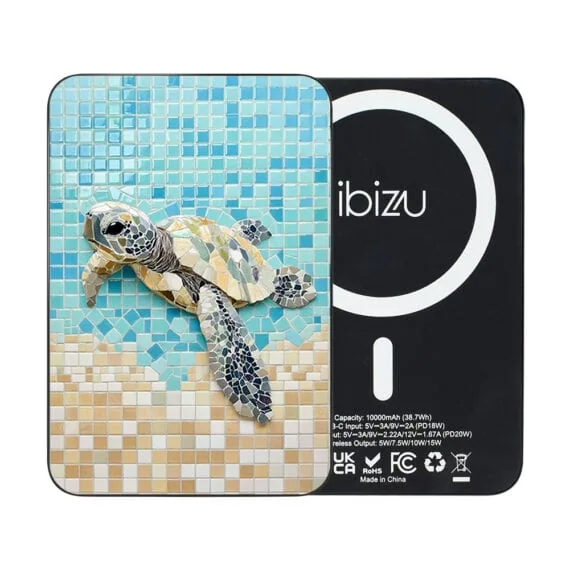 Powerbank IBIZU MagPower 10k do iPhone z MagSafe, solidny, aluminiowy, 10 000 mAh, Żółw Caretta (3)
