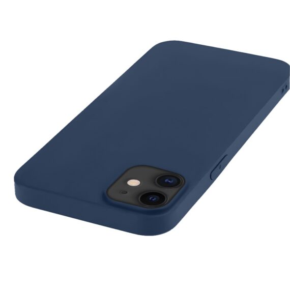 Etui do iPhone 11 silikonowe z mikrofibrą soft touch, granatowe, nowe (4)