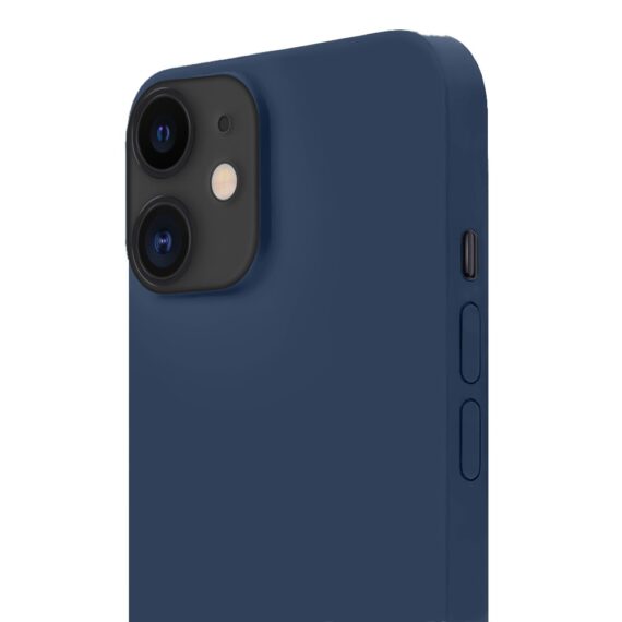 Etui do iPhone 11 silikonowe z mikrofibrą soft touch, granatowe, nowe (6)