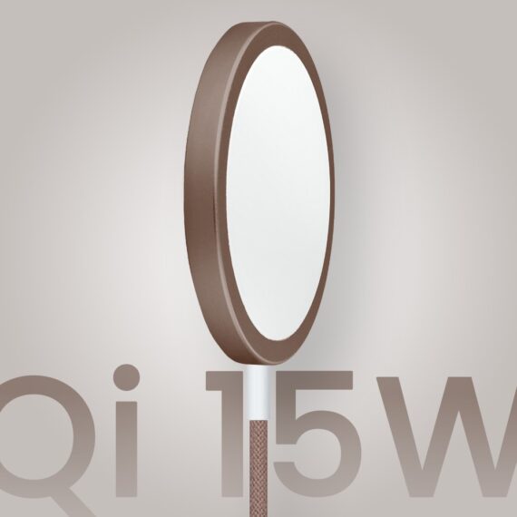 Ładowarka magnetyczna do MagSafe iPhone indukcyjna Qi 15W, brązowa2