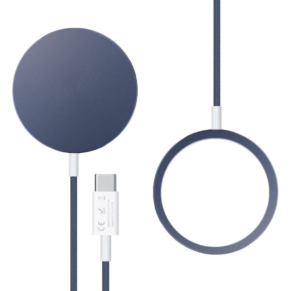 Ładowarka magnetyczna do MagSafe iPhone indukcyjna Qi 15W, granatowa6