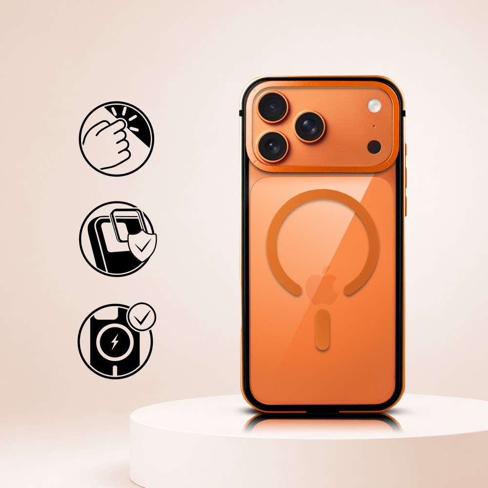 Perfect Match do iPhone 17 Pro Max - zestaw IBIZU Elite Skin + akcesoria, pomarańczowy (1)