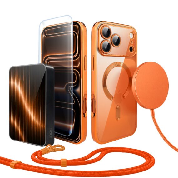 Perfect Match do iPhone 17 Pro Max - zestaw MagSafe Luxury Protect + akcesoria, pomarańczowy (
